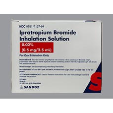 Ipratropium Bromide 0.02% Inhalation Solution 2.5mL, 25#/Box