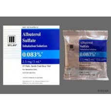 Albuterol Sulfate Inhalation Solution 0.083% 3mL, Box of 25# Albuterol Sulfate Inhalation Solution 0.083% 3mL, Box of 25#